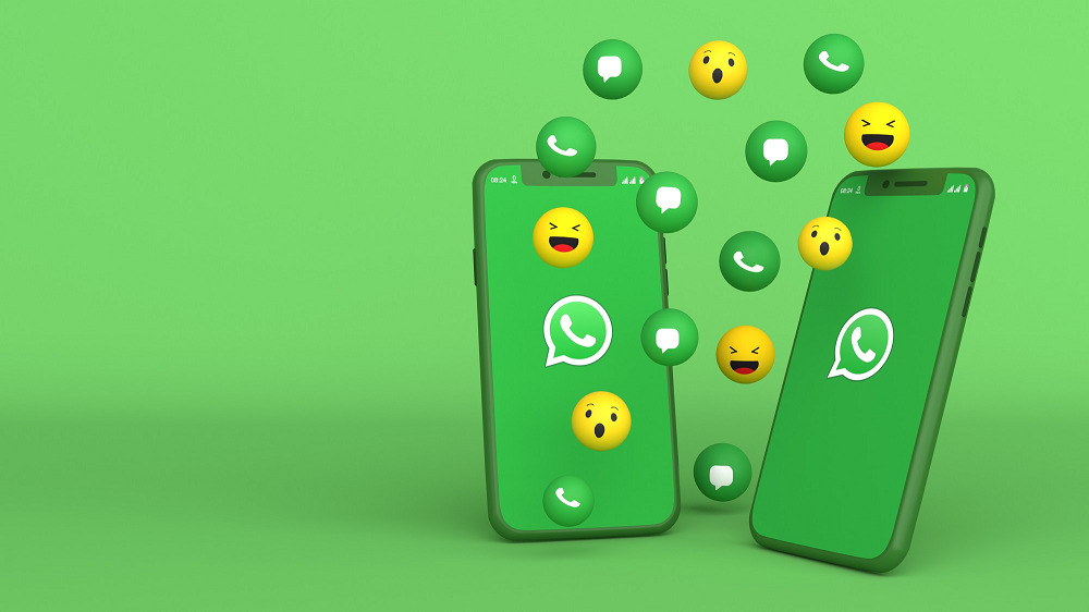 Ilustración sobre WhatsApp con emojis