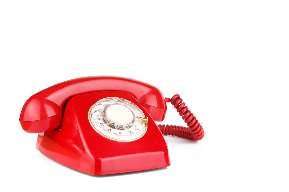 Teléfono vintage rojo